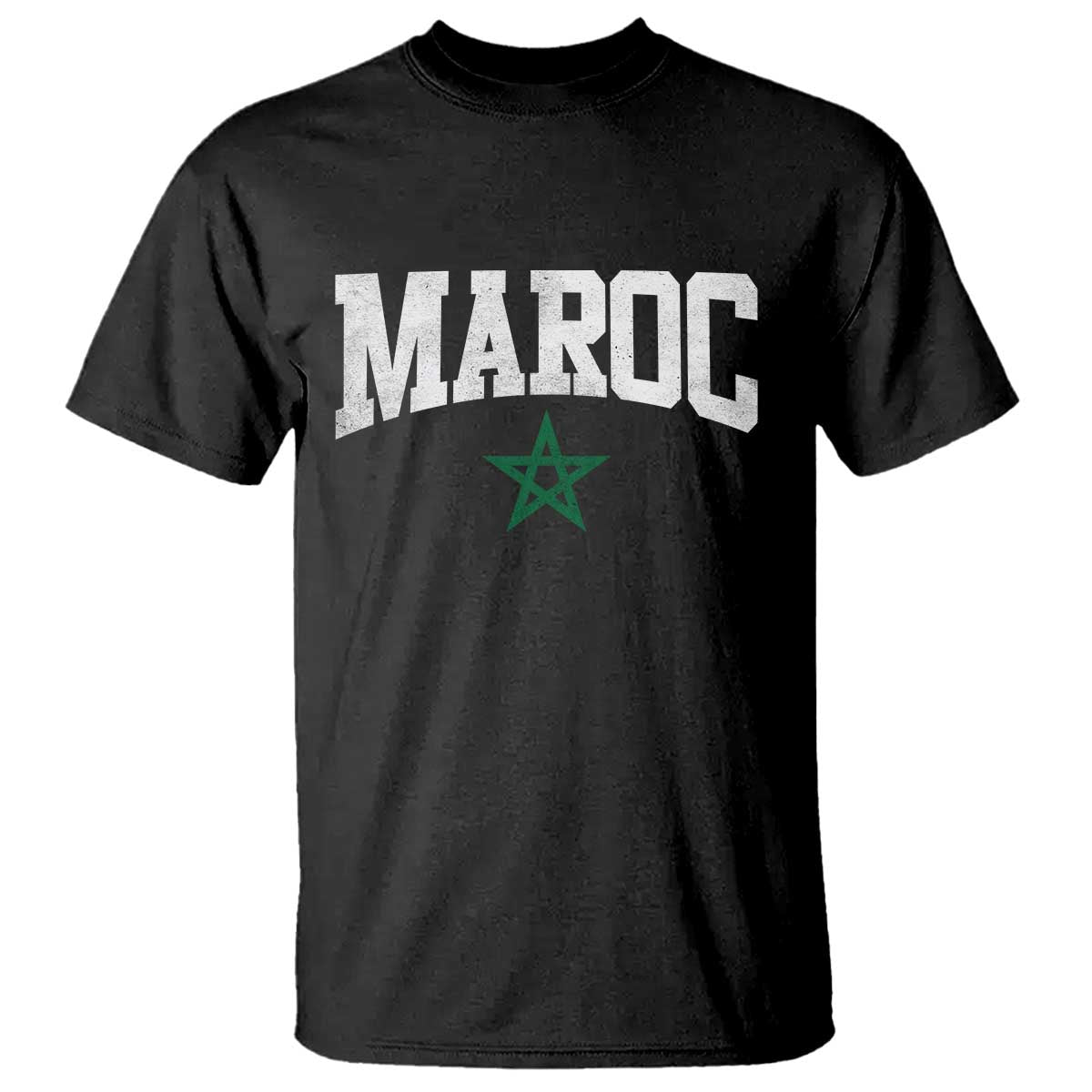 Morocco Maroc Pride T Shirt Moroccan Heritage Vintage Green Star TS11 Black Print Your Wear