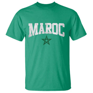 Morocco Maroc Pride T Shirt Moroccan Heritage Vintage Green Star TS11 Irish Green Print Your Wear