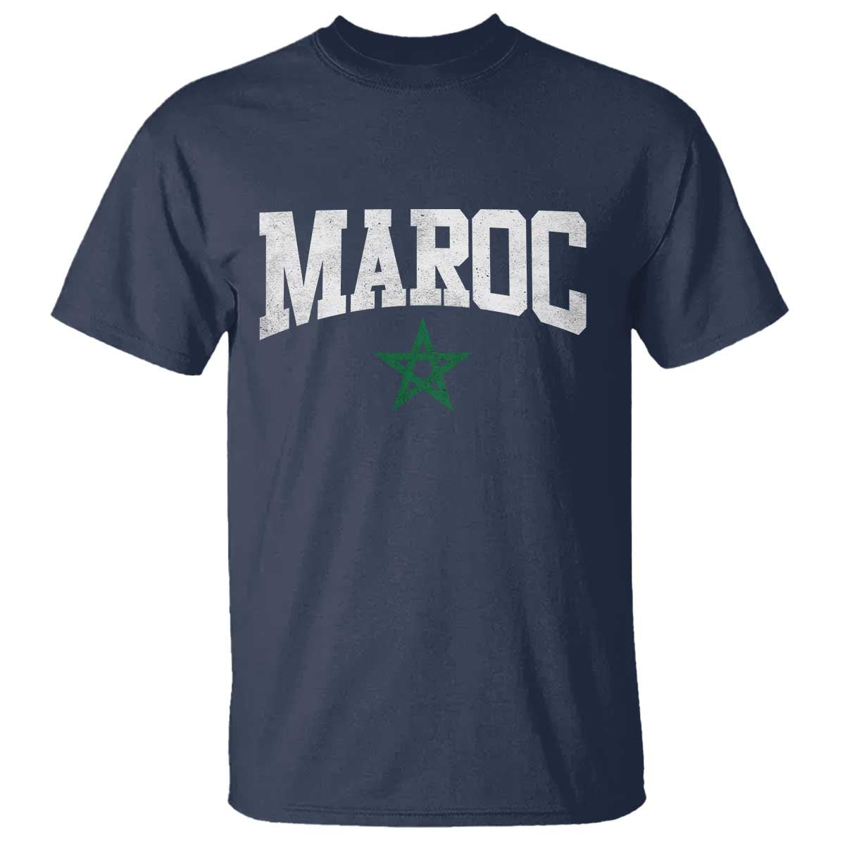 Morocco Maroc Pride T Shirt Moroccan Heritage Vintage Green Star TS11 Navy Print Your Wear