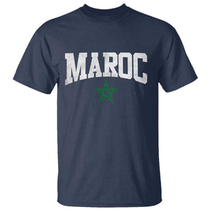 Morocco Maroc Pride T Shirt Moroccan Heritage Vintage Green Star TS11 Navy Print Your Wear