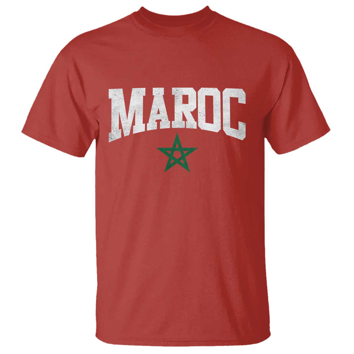 Morocco Maroc Pride T Shirt Moroccan Heritage Vintage Green Star TS11 Red Print Your Wear