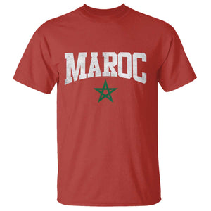 Morocco Maroc Pride T Shirt Moroccan Heritage Vintage Green Star TS11 Red Print Your Wear