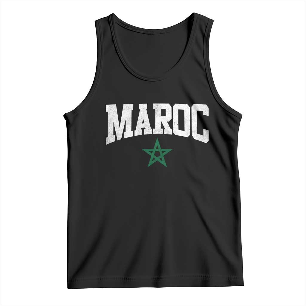 Morocco Maroc Pride Tank Top Moroccan Heritage Vintage Green Star TS11 Black Print Your Wear