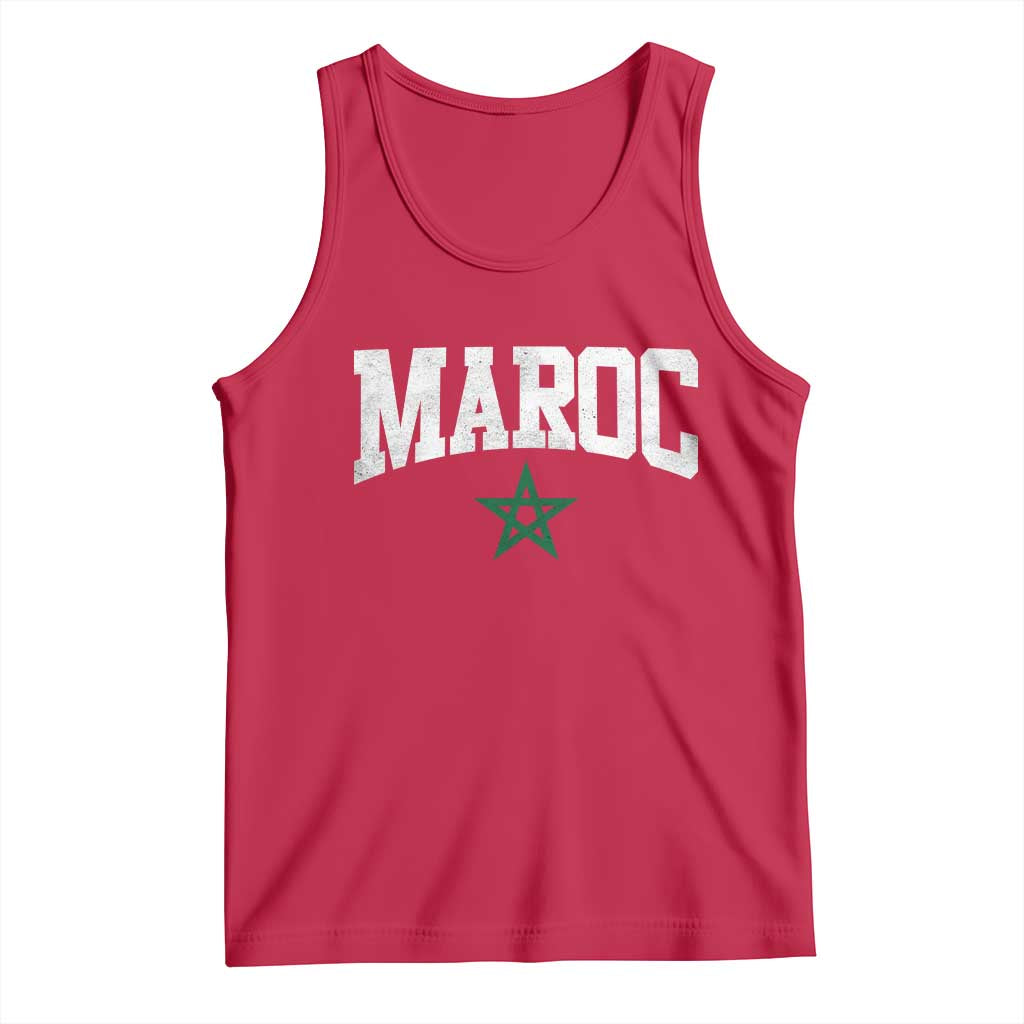 Morocco Maroc Pride Tank Top Moroccan Heritage Vintage Green Star TS11 Red Print Your Wear