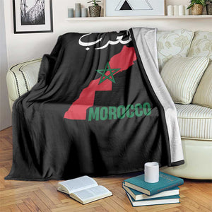 Proud Moroccan Vintage Marocco Map with Arabic Characters Throw Blanket TS11 Print Your Wear
