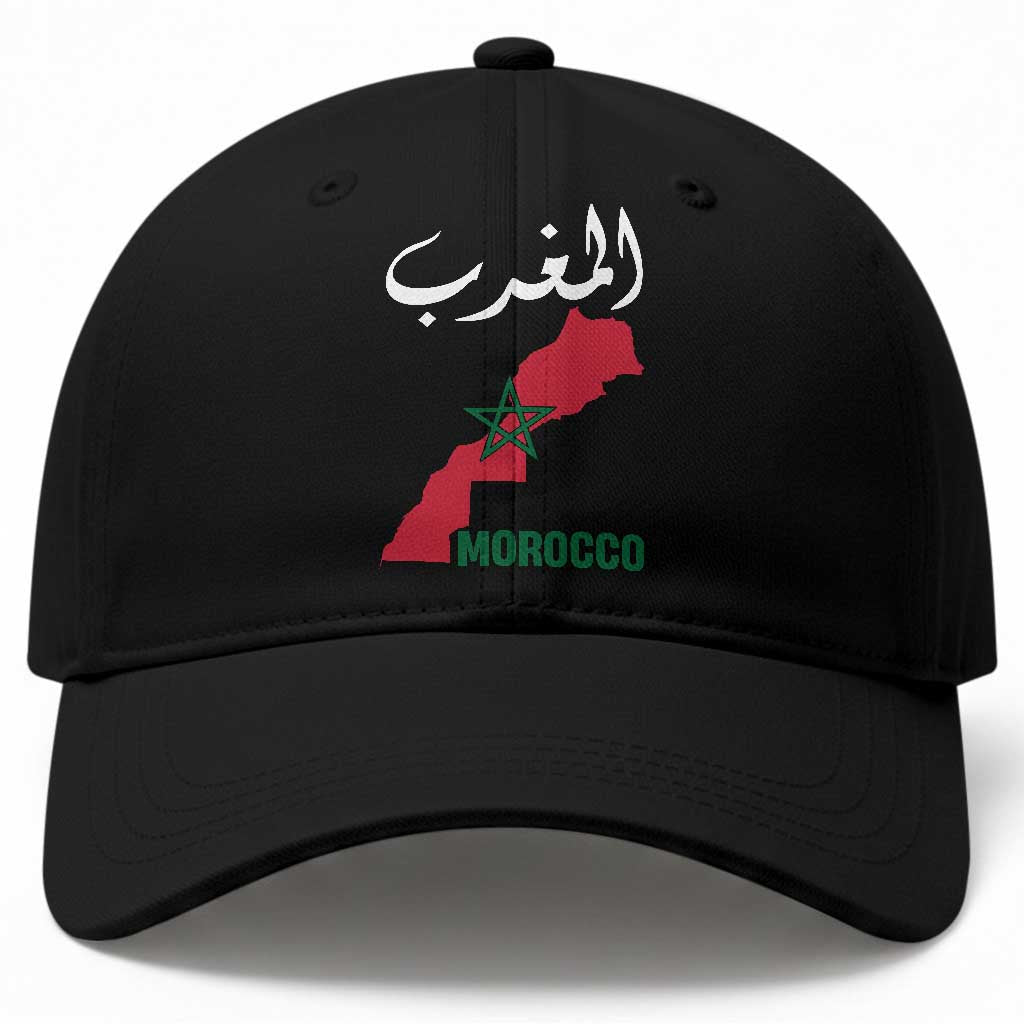 Proud Moroccan Vintage Marocco Map with Arabic Characters Baseball Cap TS11 Print Your Wear