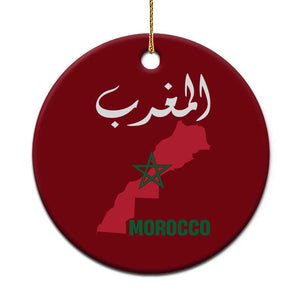 Proud Moroccan Vintage Marocco Map with Arabic Characters Ceramic Ornament TS11 1pc Red Print Your Wear