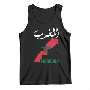 Proud Moroccan Vintage Marocco Map with Arabic Characters Tank Top TS11 Black Print Your Wear