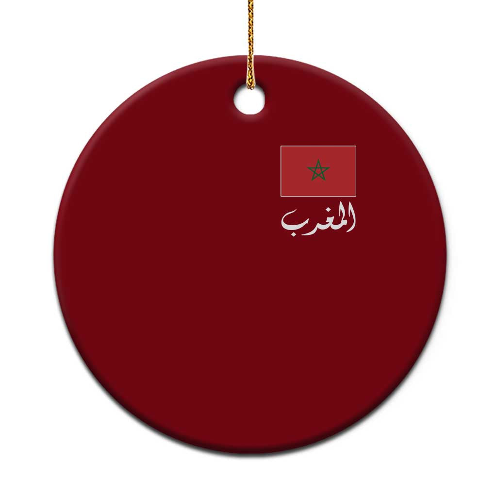 Moroccan Heritage Vintage Marocco Flag with Arabic Characters Ceramic Ornament TS11 1pc Red Print Your Wear