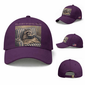 Funny Raccoon Book Lover Baseball Cap Probably Reading Trash Bookworms Teachers TS11 Baseball Cap Universal Fit Purple Print Your Wear