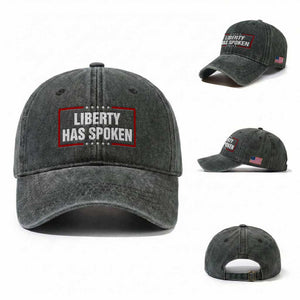 Liberty Has Spoken Funny Basketball Pointing Meme Washed Cotton Baseball Cap TS11 Washed Cap Universal Fit Dark Green Print Your Wear