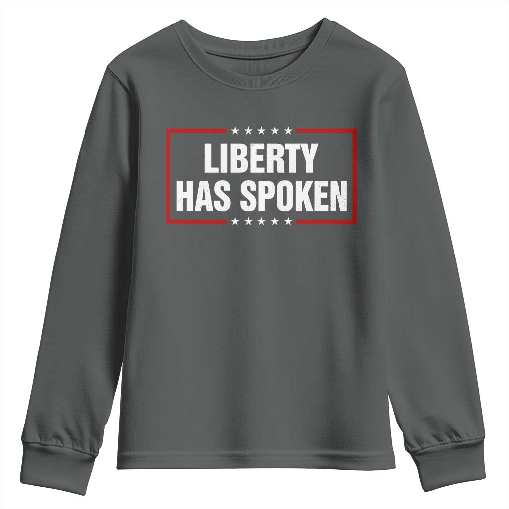 Liberty Has Spoken Funny Basketball Pointing Meme Youth Sweatshirt TS11 Dark Heather Print Your Wear