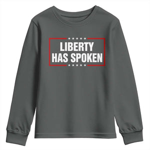 Liberty Has Spoken Funny Basketball Pointing Meme Youth Sweatshirt TS11 Dark Heather Print Your Wear