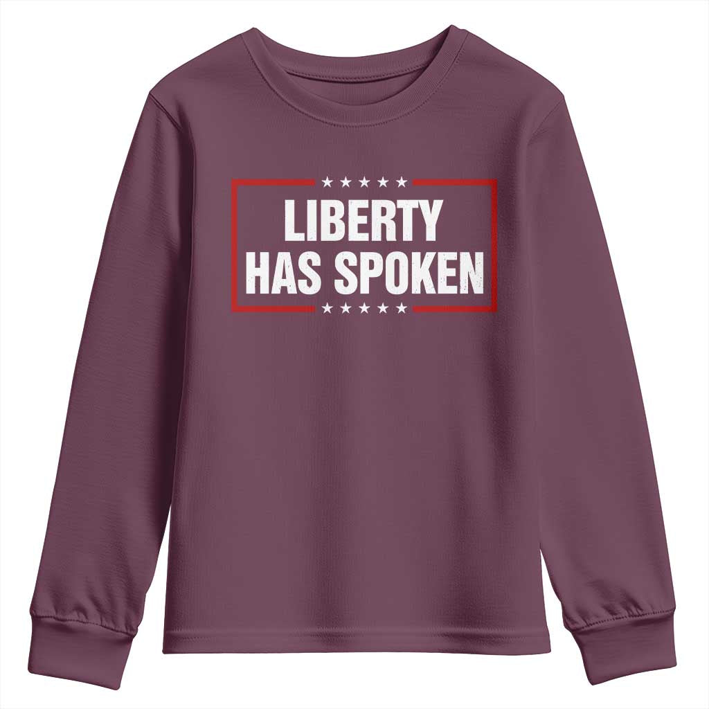 Liberty Has Spoken Funny Basketball Pointing Meme Youth Sweatshirt TS11 Maroon Print Your Wear