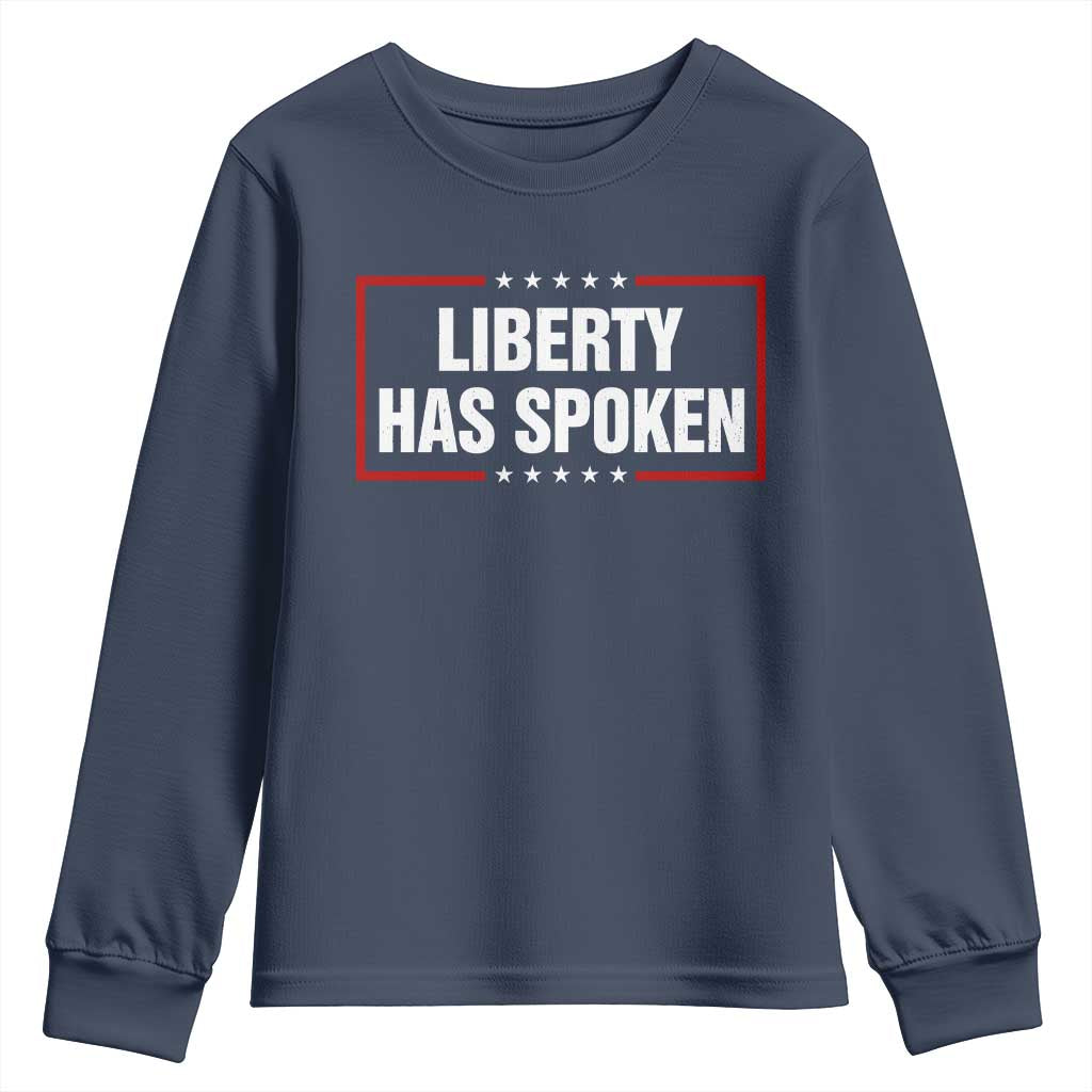 Liberty Has Spoken Funny Basketball Pointing Meme Youth Sweatshirt TS11 Navy Print Your Wear