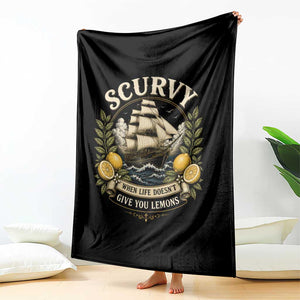 Scurvy When Life Doesnt Give You Lemons Throw Blanket Funny Pirate Lemon Vitamin C TS11 Print Your Wear