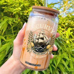 Scurvy When Life Doesnt Give You Lemons Glass Can Funny Pirate Lemon Vitamin C TS11 Black Print Your Wear
