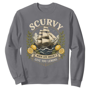 Scurvy When Life Doesnt Give You Lemons Sweatshirt Funny Pirate Lemon Vitamin C TS11 Charcoal Print Your Wear