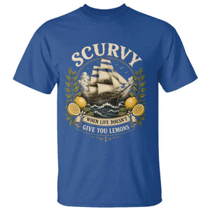 Scurvy When Life Doesnt Give You Lemons T Shirt Funny Pirate Lemon Vitamin C TS11 Royal Blue Print Your Wear