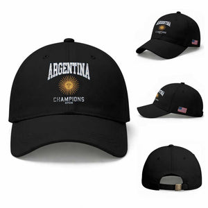 Argentina Champions 2026 Baseball Cap Argentinian Pride Vintage Sol De Mayo TS11 Baseball Cap Universal Fit Black Print Your Wear