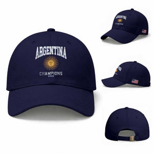 Argentina Champions 2026 Baseball Cap Argentinian Pride Vintage Sol De Mayo TS11 Baseball Cap Universal Fit Dark Blue Print Your Wear