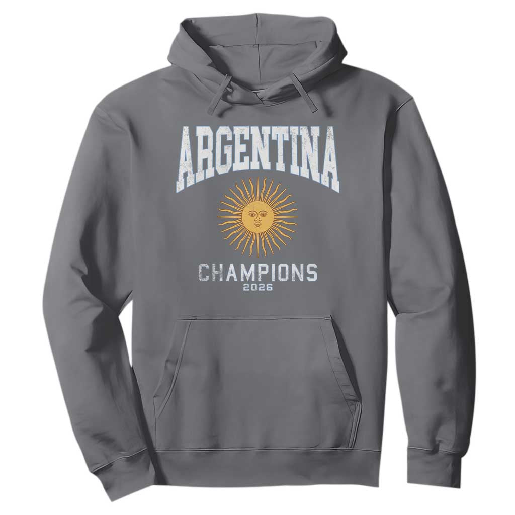Argentina Champions 2026 Hoodie Argentinian Pride Vintage Sol De Mayo TS11 Charcoal Print Your Wear