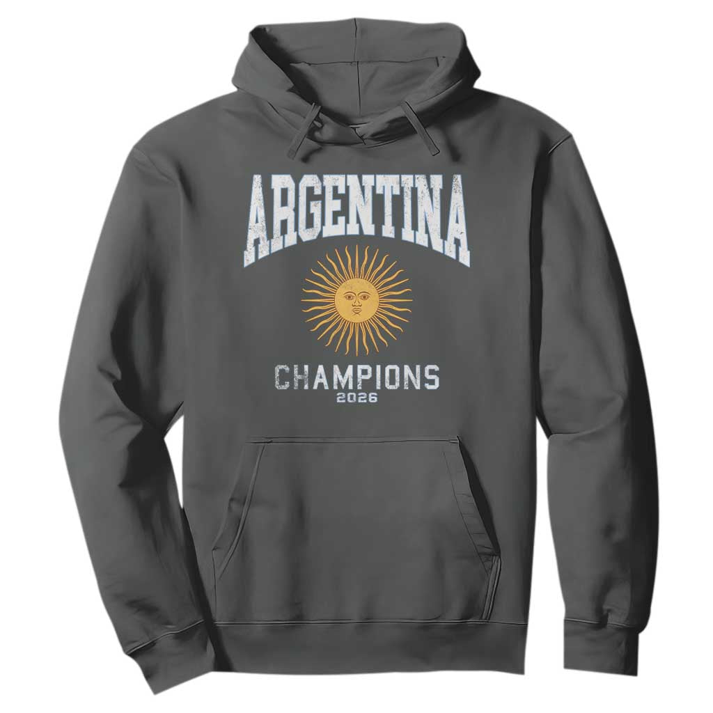 Argentina Champions 2026 Hoodie Argentinian Pride Vintage Sol De Mayo TS11 Dark Heather Print Your Wear