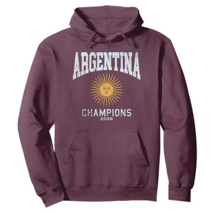 Argentina Champions 2026 Hoodie Argentinian Pride Vintage Sol De Mayo TS11 Maroon Print Your Wear