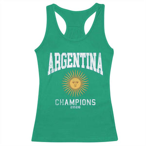 Argentina Champions 2026 Racerback Tank Top Argentinian Pride Vintage Sol De Mayo TS11 Irish Green Print Your Wear