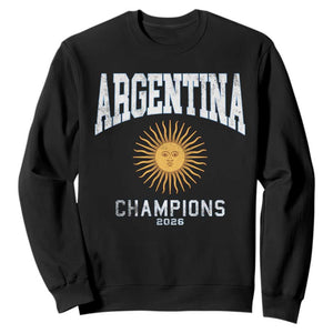 Argentina Champions 2026 Sweatshirt Argentinian Pride Vintage Sol De Mayo TS11 Black Print Your Wear