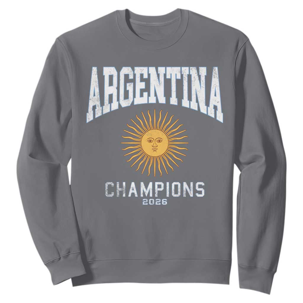 Argentina Champions 2026 Sweatshirt Argentinian Pride Vintage Sol De Mayo TS11 Charcoal Print Your Wear