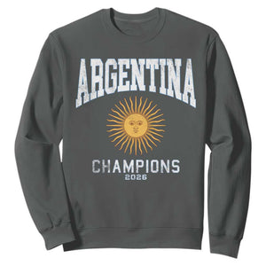 Argentina Champions 2026 Sweatshirt Argentinian Pride Vintage Sol De Mayo TS11 Dark Heather Print Your Wear