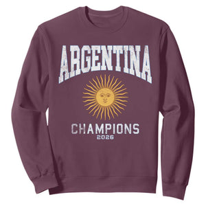 Argentina Champions 2026 Sweatshirt Argentinian Pride Vintage Sol De Mayo TS11 Maroon Print Your Wear