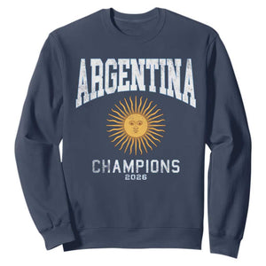Argentina Champions 2026 Sweatshirt Argentinian Pride Vintage Sol De Mayo TS11 Navy Print Your Wear