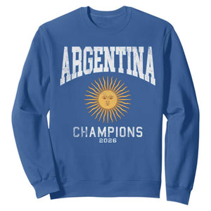 Argentina Champions 2026 Sweatshirt Argentinian Pride Vintage Sol De Mayo TS11 Royal Blue Print Your Wear