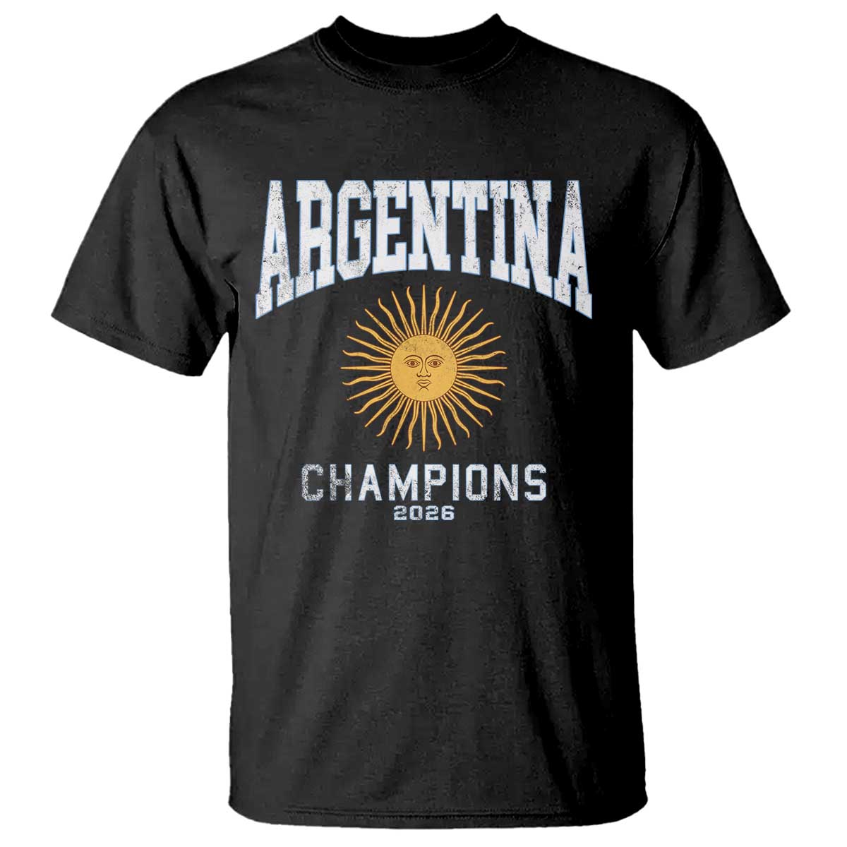 Argentina Champions 2026 T Shirt Argentinian Pride Vintage Sol De Mayo TS11 Black Print Your Wear
