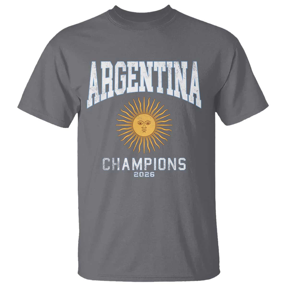 Argentina Champions 2026 T Shirt Argentinian Pride Vintage Sol De Mayo TS11 Charcoal Print Your Wear