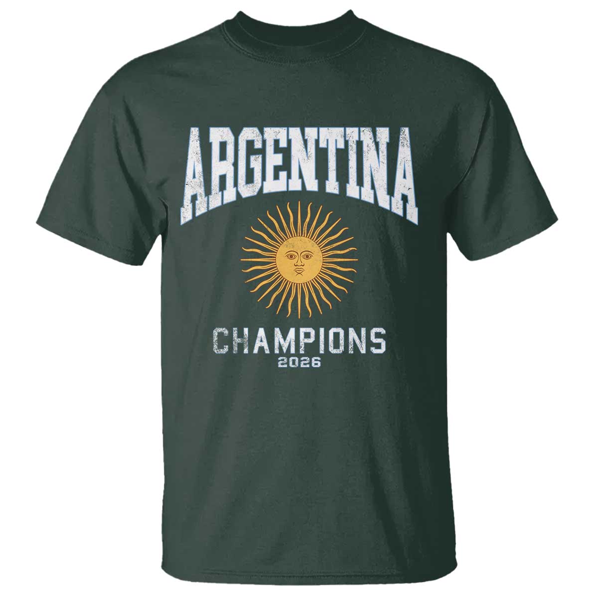 Argentina Champions 2026 T Shirt Argentinian Pride Vintage Sol De Mayo TS11 Dark Forest Green Print Your Wear