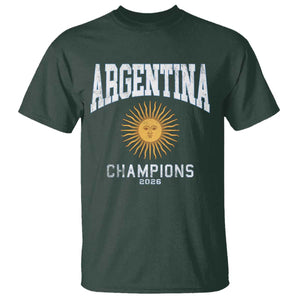 Argentina Champions 2026 T Shirt Argentinian Pride Vintage Sol De Mayo TS11 Dark Forest Green Print Your Wear