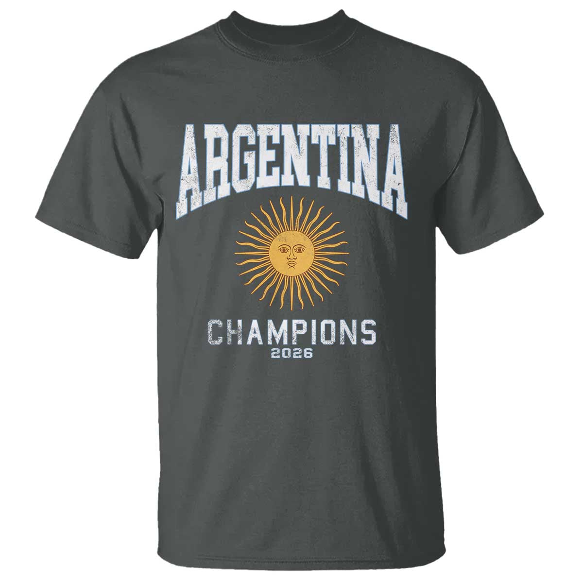 Argentina Champions 2026 T Shirt Argentinian Pride Vintage Sol De Mayo TS11 Dark Heather Print Your Wear