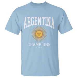 Argentina Champions 2026 T Shirt Argentinian Pride Vintage Sol De Mayo TS11 Light Blue Print Your Wear