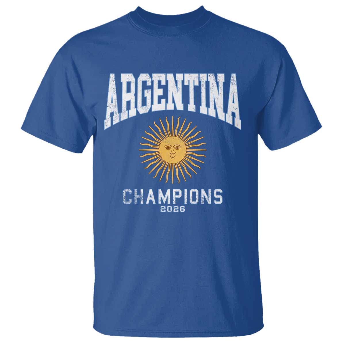 Argentina Champions 2026 T Shirt Argentinian Pride Vintage Sol De Mayo TS11 Royal Blue Print Your Wear