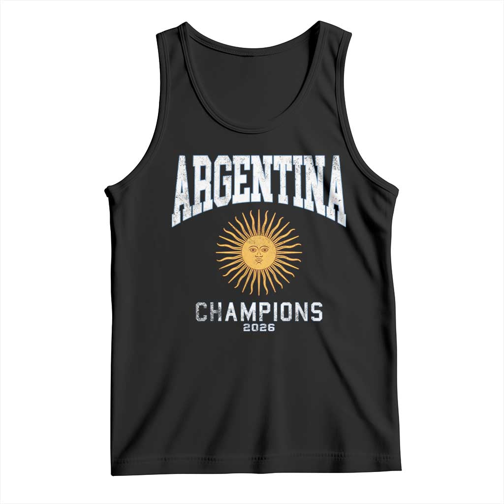 Argentina Champions 2026 Tank Top Argentinian Pride Vintage Sol De Mayo TS11 Black Print Your Wear