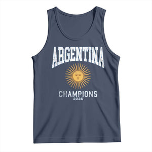 Argentina Champions 2026 Tank Top Argentinian Pride Vintage Sol De Mayo TS11 Navy Print Your Wear