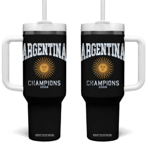 Argentina Champions 2026 Tumbler With Handle Argentinian Pride Vintage Sol De Mayo TS11 One Size: 40 oz Black Print Your Wear