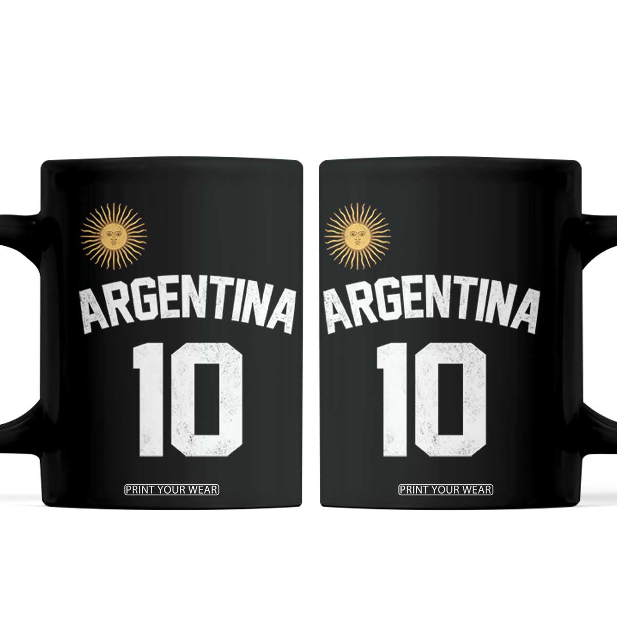 Argentina Football Number 10 Jersey Style Coffee Mug Soccer Fan TS11 Black Print Your Wear