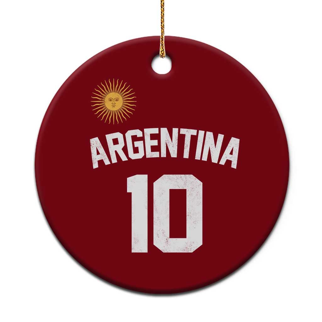 Argentina Football Number 10 Jersey Style Ceramic Ornament Soccer Fan TS11 1pc Red Print Your Wear