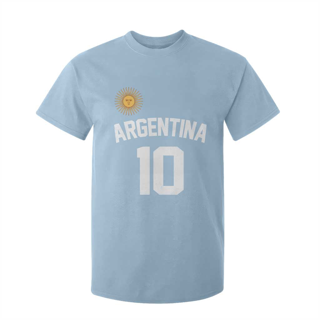 Argentina Football Number 10 Jersey Style T Shirt For Kid Soccer Fan TS11 Light Blue Print Your Wear
