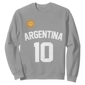 Argentina Football Number 10 Jersey Style Sweatshirt Soccer Fan TS11 Sport Gray Print Your Wear