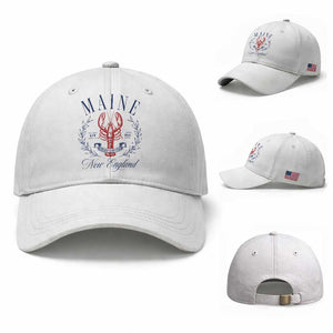 Maine Lobster New England Souvenir Pride Vintage Baseball Cap TS11 Baseball Cap Universal Fit White Print Your Wear